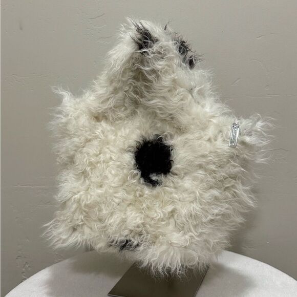 Natural Tigrado Curly Lamb Fur Tote/Handmade Shearling Top Handle Bag/Crossbody - Picture 8 of 16